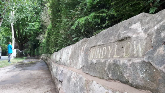 Alderley Edge Stone Wall Repair, damping dust: Finish Two